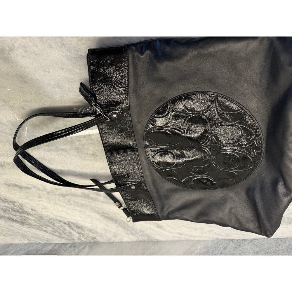 Women's Coach Black Laura Black Tote Bag Large - Picture 6 of 9